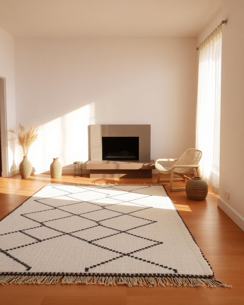 Azrou handmade Moroccan wool rug photographed flat from overhead
