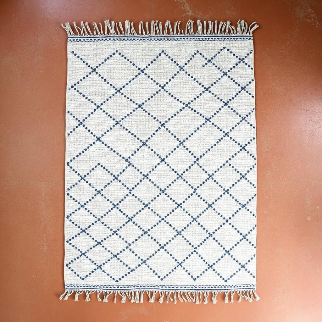 Cirrus handmade Moroccan wool rug photographed flat from overhead