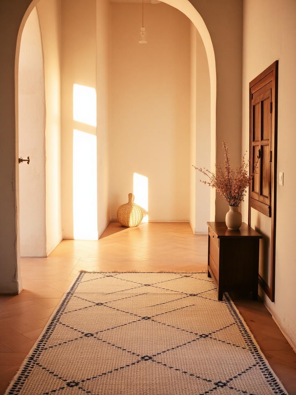 Dune handmade Moroccan wool rug, overhead product shot