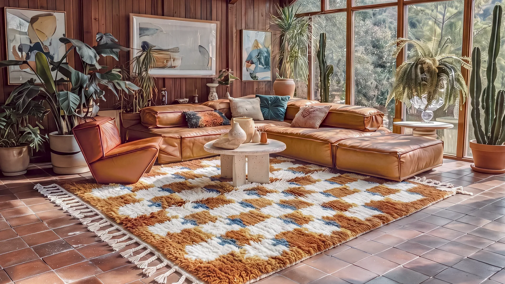 Tamment handmade Berber rug in a living room