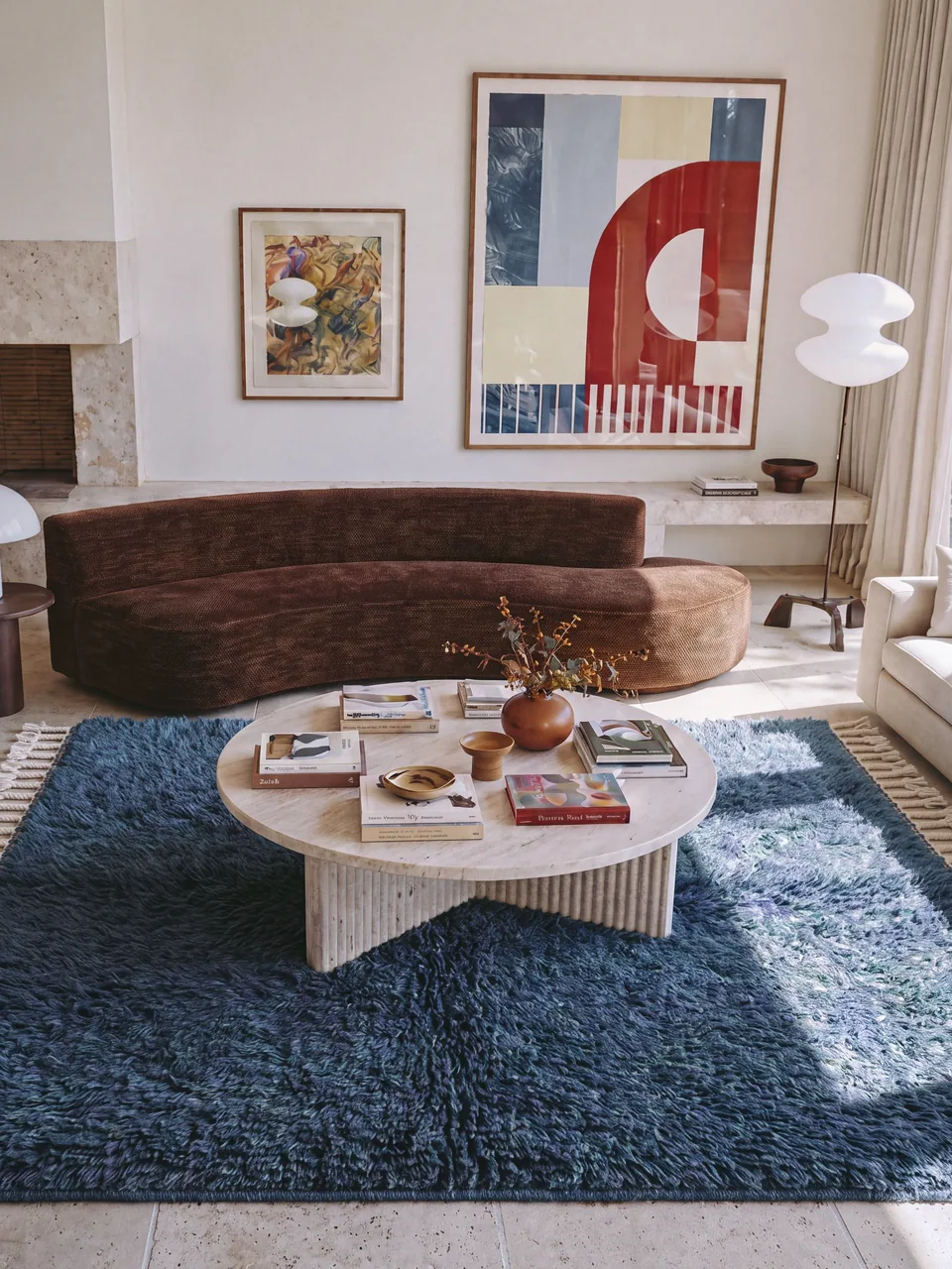 Nila handcrafted Beni Ourain rug in a living room