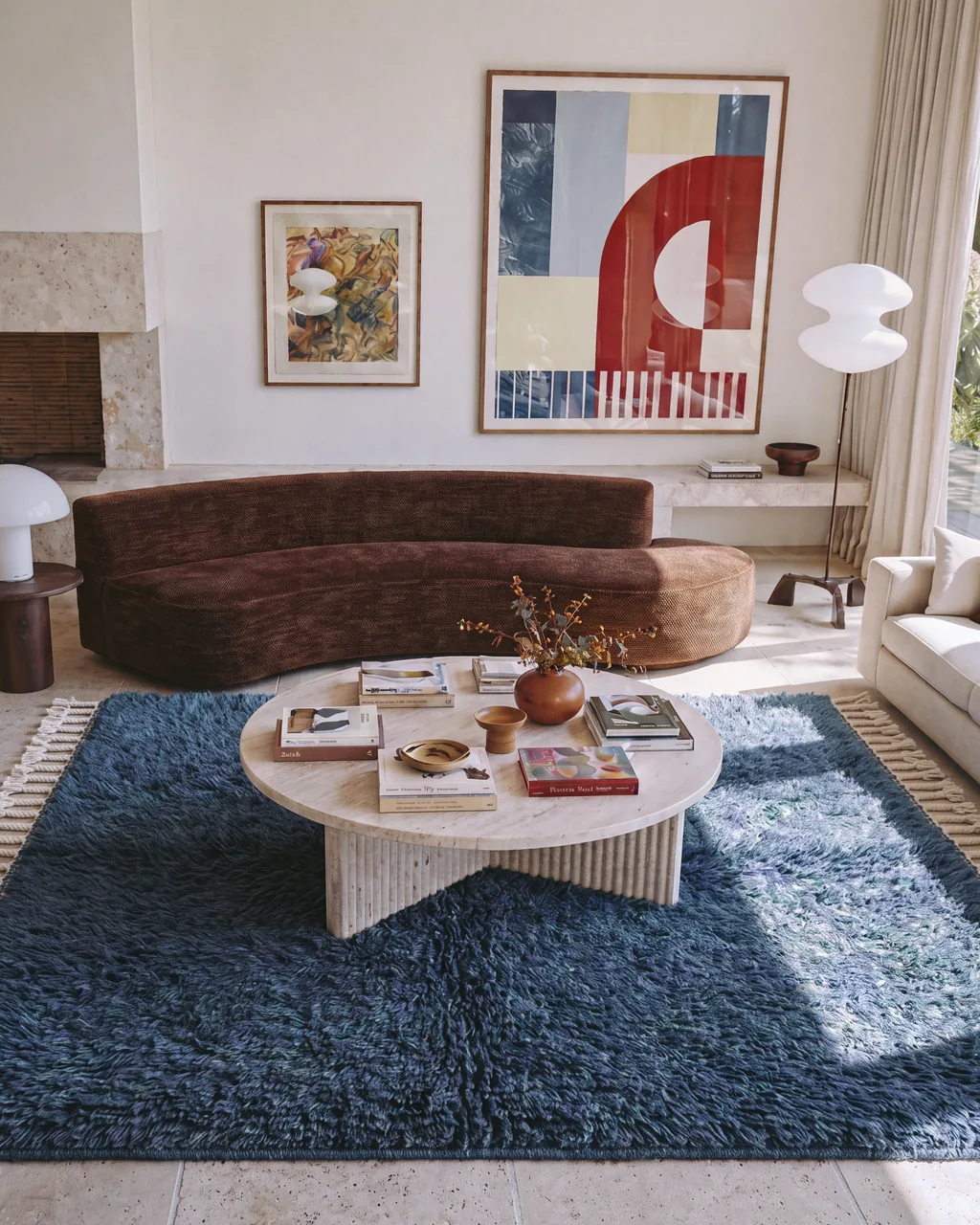Nila handcrafted Beni Ourain rug in a living room