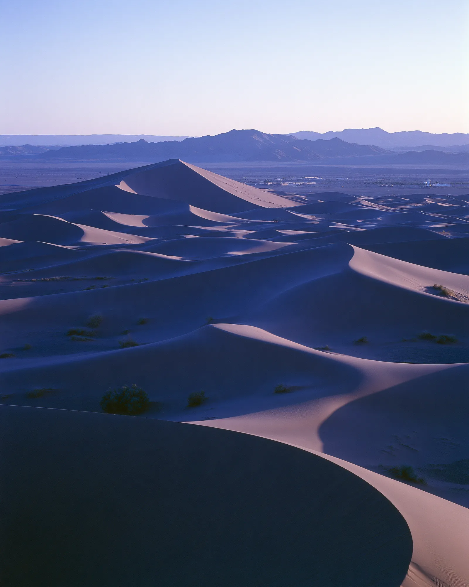 Dunes at blue twilight, the inspiration for the Draa Blue rug
