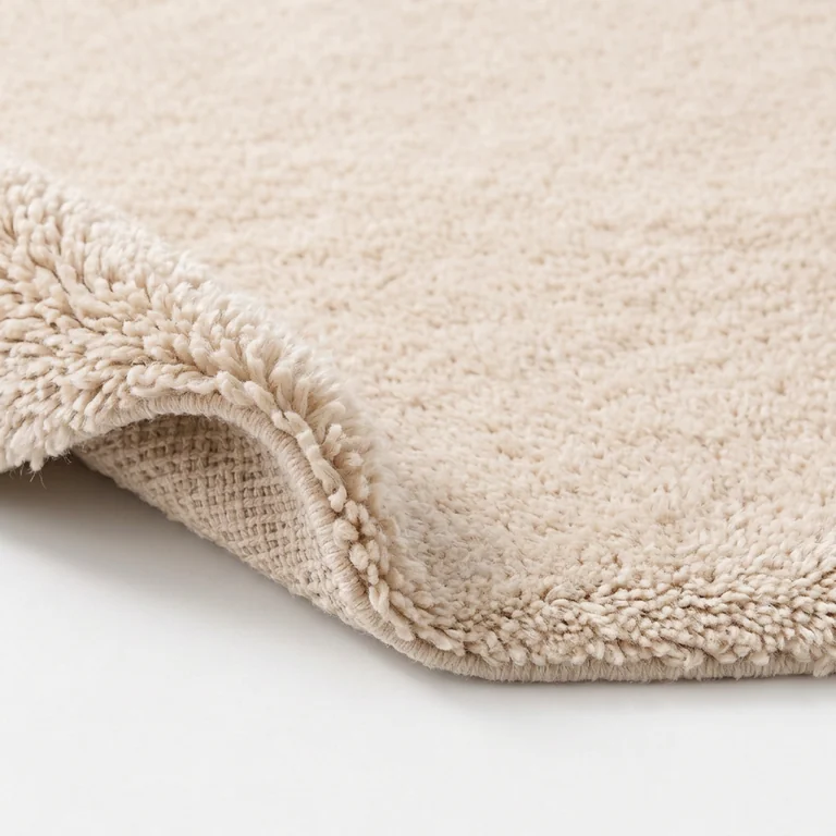 medium natural wool rug pile close-up